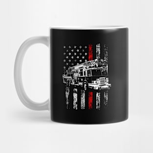 Fire American Flag Thin Red Line Firefighter Mug